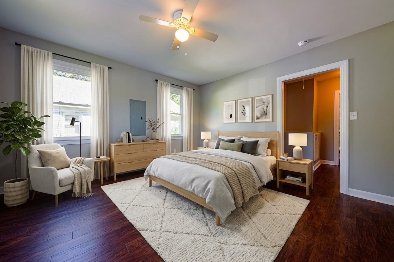 Staging virtuel · Chambre scandinave